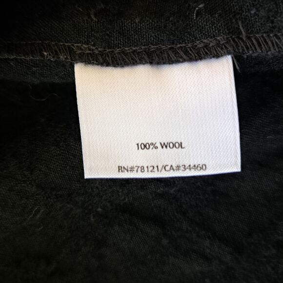 EILEEN FISHER Black Textured Wool Open Front Long Jacket Size Small Minimalist - Picture 9 of 10